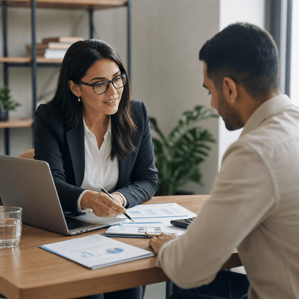 Clarke and Partners accountant advising a small business client